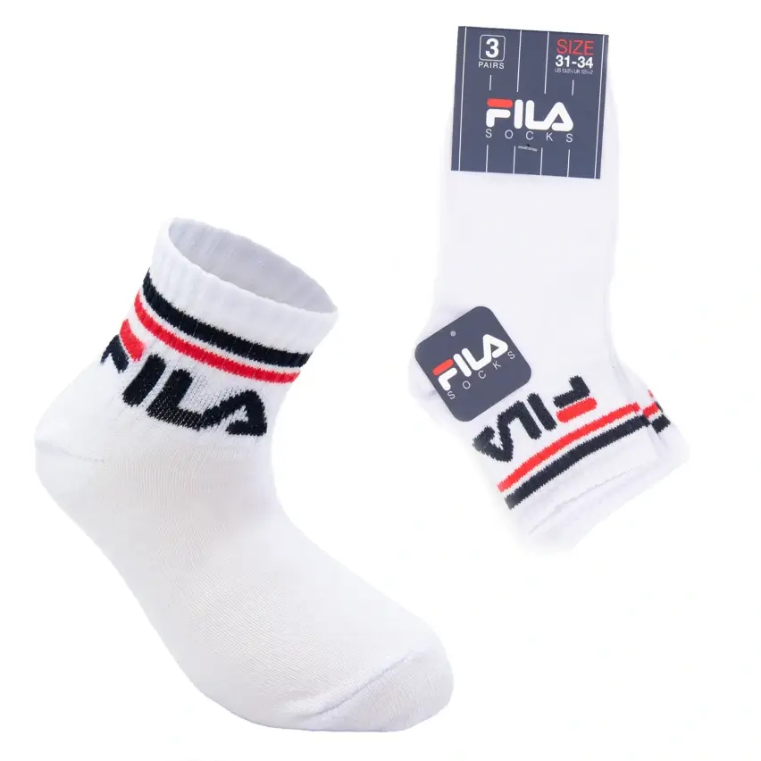 Calzini corti bimbo bimba Fila Quarter F8338 3 pezzi1