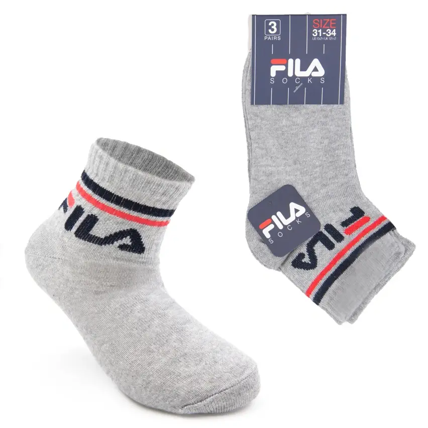 Calzini corti bimbo bimba Fila Quarter F8338 3 pezzi2