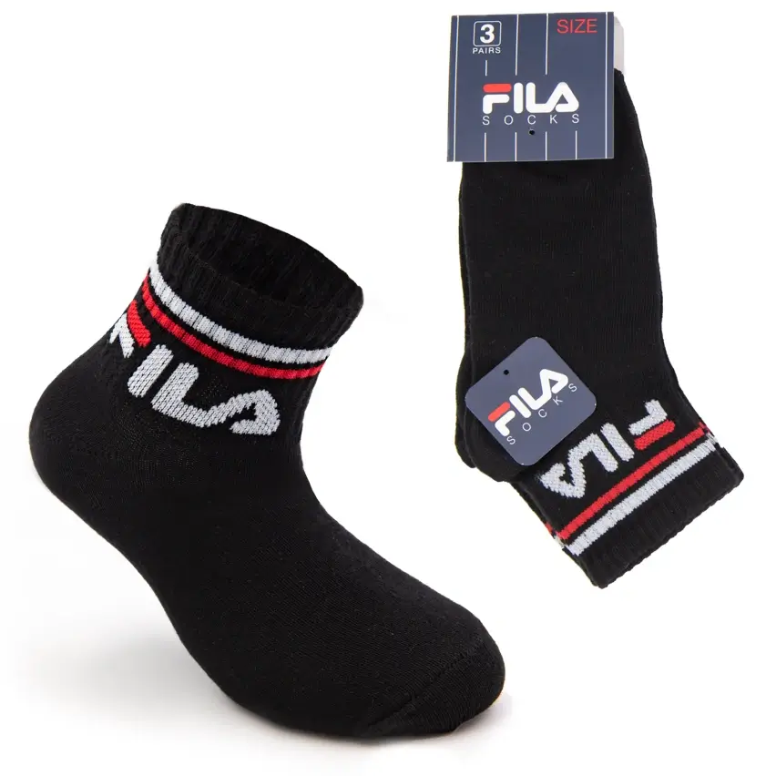 Calzini corti bimbo bimba Fila Quarter F8338 3 pezzi3