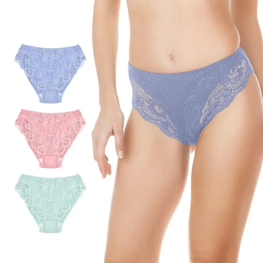 Slip donna Jadea 791 cotone e pizzo 3 pezzi4